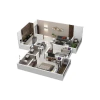 Platinum Citylights Moshi 2 BHK Floor Plan Image